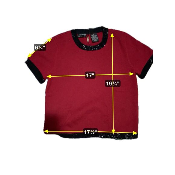 Liz Claiborne 100% Merino Wool Beaded Red Sweater Size M - Picture 3 of 4